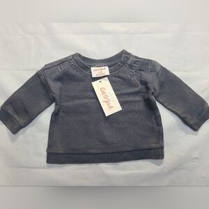 Cat and Jack Pullover Sweatshirt With Snaps Gray Size 0-3 Months